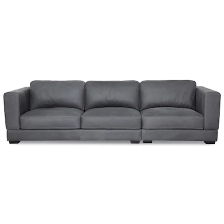 Casual Contemporary 2-Piece Sectional with Block Feet